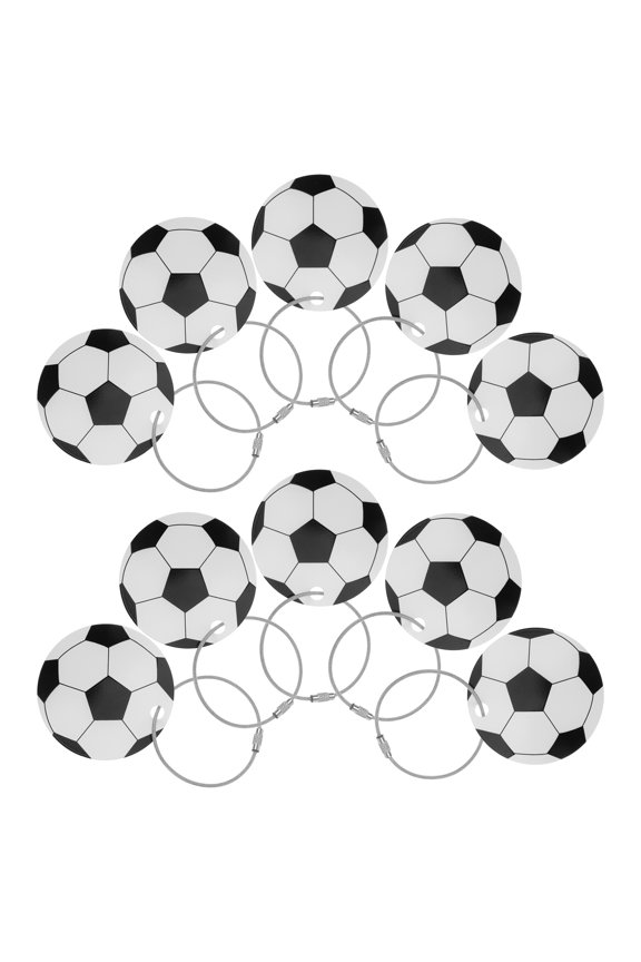 10Pcs Soccer Sports Fan Acrylic Luggage Tags for Backpacks Duffel Bags Travel Name Tags