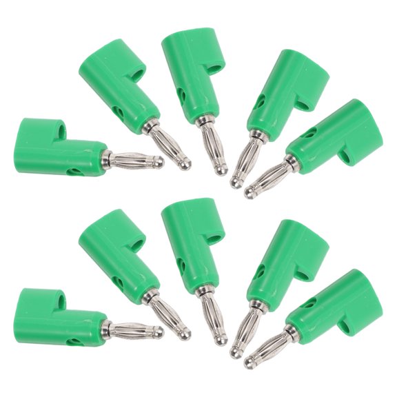 LOLIPPYY 10Pcs Solderless Banana Plug Connectors for Speaker Wire Green 4Mm Stackable Design