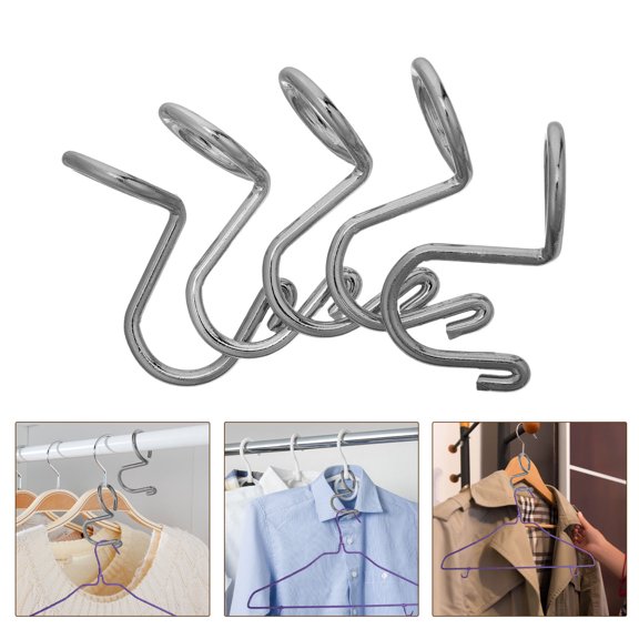 LOLIPPYY 10Pcs Space Saving Black Hanger Connector Hooks for Closet Wardrobe with Sturdy Clothes Support