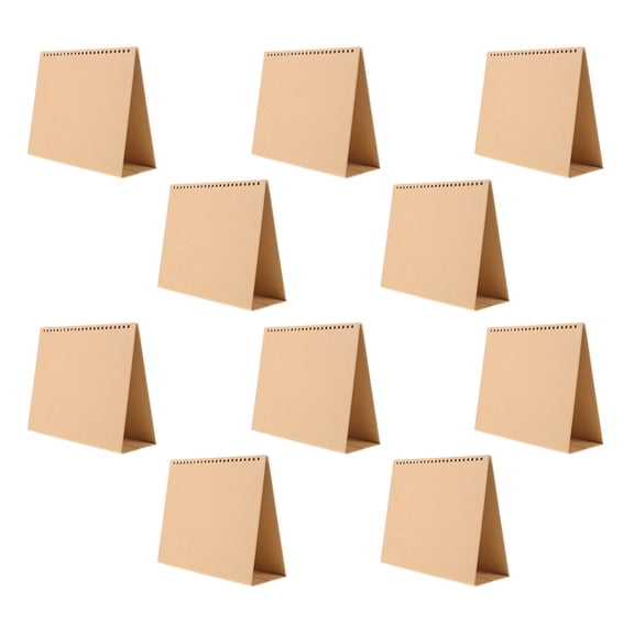LOLIPPYY 10Pcs Spiral Calendar Rack with Sturdy Khaki Triangle Base for Desktop DIY Calendar