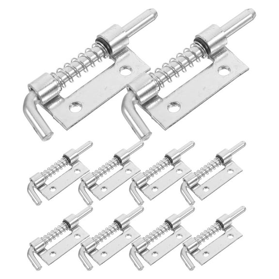LOLIPPYY 10Pcs Spring Loaded Latch Plated Silver Galvanized Iron Door Bolt for Warehouse and Kitchen