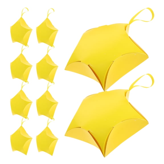LOLIPPYY 10Pcs Star Design Candy Boxes Paper Material for Wedding Party Treat Storage in Yellow