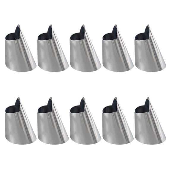 LOLIPPYY 10Pcs Sturdy Finger Protective Shield for Safe Vegetable and Fruit Cutting in Plated Silver