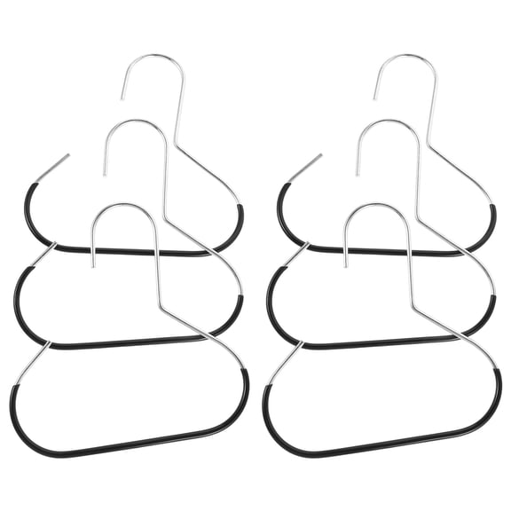 LOLIPPYY 10Pcs Sturdy Stainless Steel Hat Rack Hanger for Scarves Ties Belts Bag Storage Black