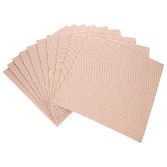 LOLIPPYY 10Pcs Thick Beige Carpet Floor Tiles Square Shape for Home Use and Exercise Mat