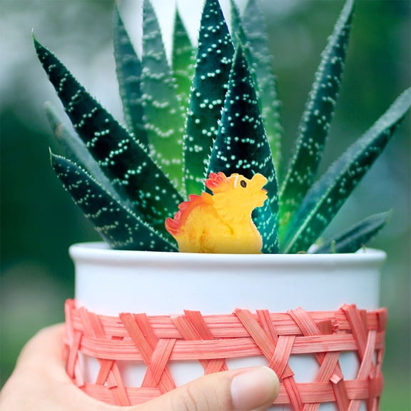 LOLIPPYY 10-Pack Small Yellow Resin Dragon Figurines Elegant Craft Decorations for Desktop and Home Decor