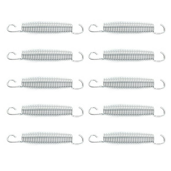 LOLIPPYY 10Pcs Trampoline Heavy Duty Springs Silver Coil Spring for Families and Children 5.3X0.9X0.9in