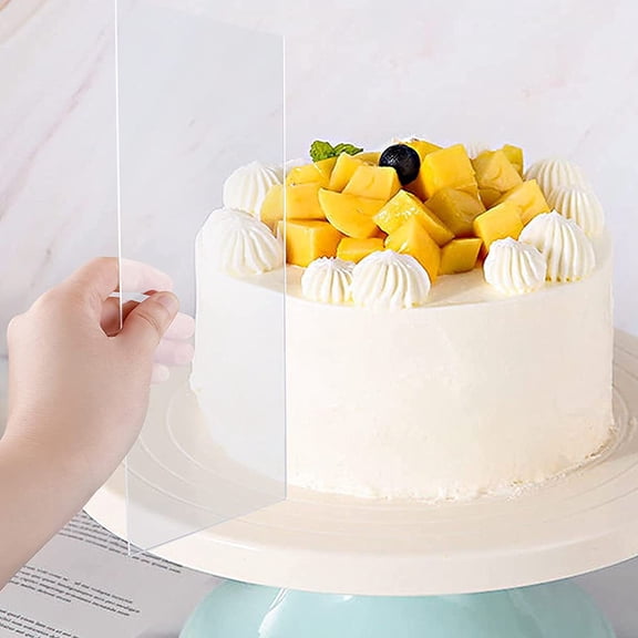 LOLIPPYY Set of 10 Transparent Acrylic Kitchen Cake Scrapers and Cutters for Baking and