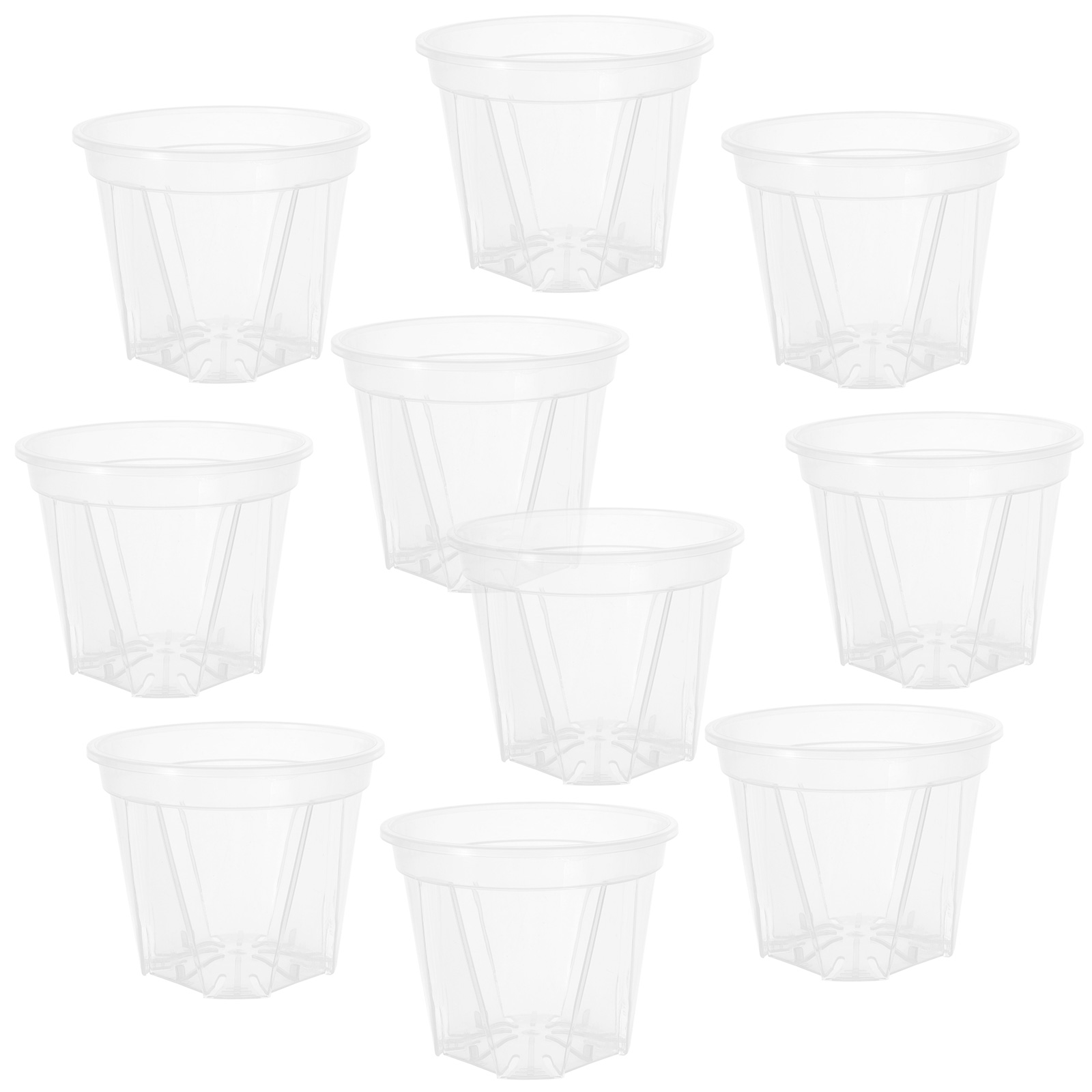 LOLIPPYY 10Pcs Transparent Flower Pots For Indoor Gardening Clear ...