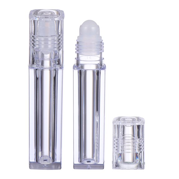 LOLIPPYY 10Pcs Transparent Square Plastic Roll on Bottles Easy to Clean for Travel Use