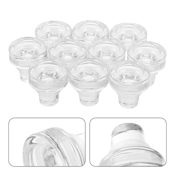 LOLIPPYY 10Pcs Universal Fit Transparent Glass Bottle Stoppers T-Shaped Reusable Wine and Beer Plugs