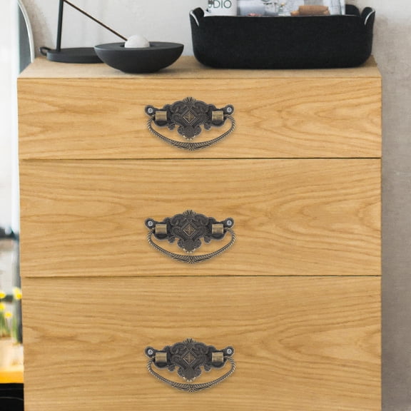 LOLIPPYY 10Pcs Vintage Metal Handle Cabinet Pulls Antique Bronze Decorative Door Handle for Home Decoration