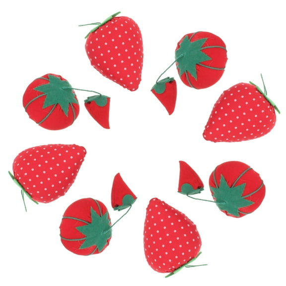 LOLIPPYY 10Pcs Wear Resistant Red Pin Cushion Wrist Pin Holder for Household Sewing and Quilting