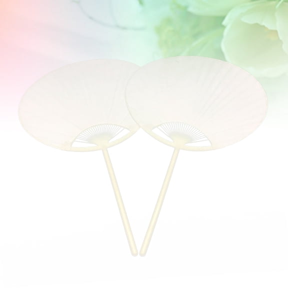 LOLIPPYY 10Pcs White Blank Hand Fan DIY Painting Fan Improve Hand Eye Coordination Art Class