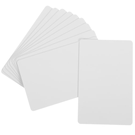LOLIPPYY 10Pcs White Blank Plastic Employee Cards Dual Side Work Id Card Printable