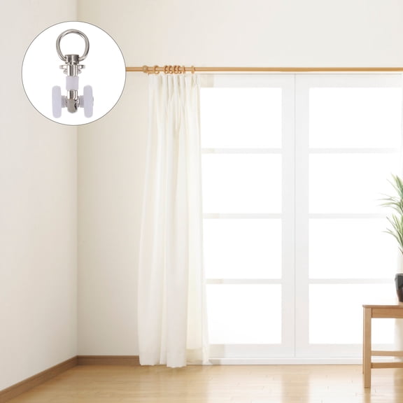 LOLIPPYY 10Pcs White Curtain Track Rollers Curtain Hanging Pulleys Smooth Sliding Rail Gliders