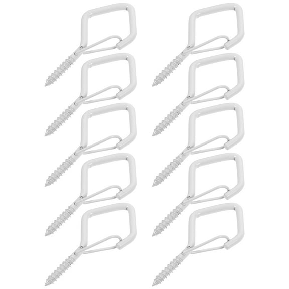 LOLIPPYY 10Pcs White Eye Screw Hooks for Secure Hanging on Ceilings Roofs Balconies and Outdoor Spaces
