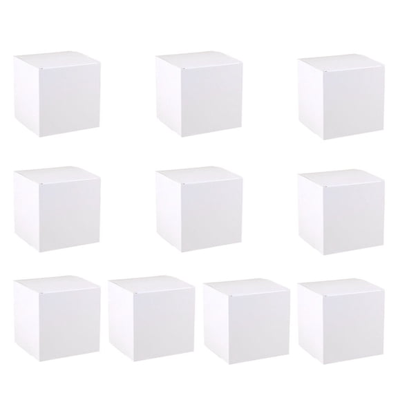 LOLIPPYY 10Pcs White Paper Box Foldable Lightweight Packaging for Candle Soap Cupcake Craft Use