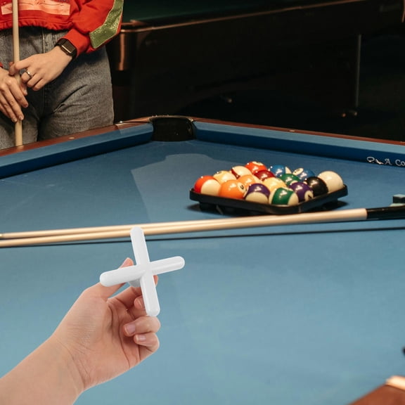 LOLIPPYY 10Pcs White Plastic Cross Cue Bridge for Pool Table Improved Shot Accuracy