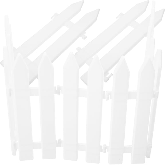 LOLIPPYY 10Pcs White Plastic Lawn Guardrail for Garden Decoration and Party Display