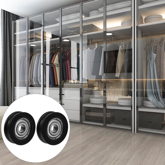 LOLIPPYY 10Pcs Window Pulleys Nylon Sliding Barn Door Wheels with U Groove Guide Pulley for Smooth Door Movement
