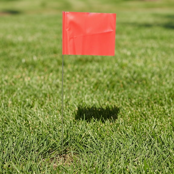 LOLIPPYY Red PVC Steel Wire Utility Flags for Home High Visibility 10Pcs