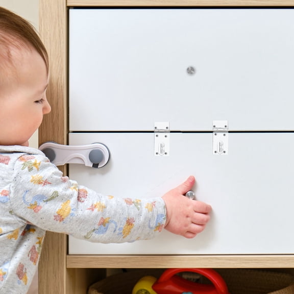 LOLIPPYY 10Sets Clear Acrylic Buckle Hasp for Cabinet Drawer Box with Transparent Lock and Snap Latch