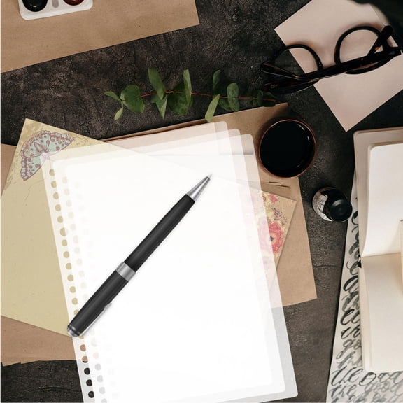 LOLIPPYY 10Sets Clear White Refillable Notebook Binder Covers for Spiral Journal and Planner Use