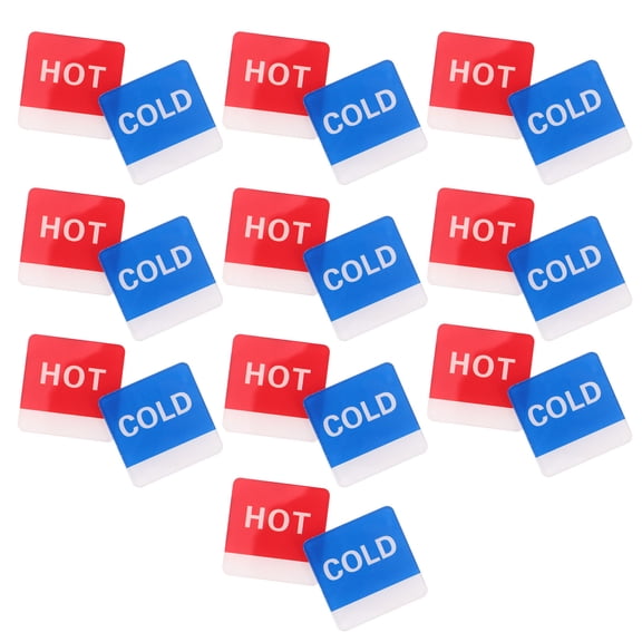 LOLIPPYY 10Sets Acrylic Hot and Cold Indicator Stickers Waterproof Bathroom Water Temperature Labels Assorted Color