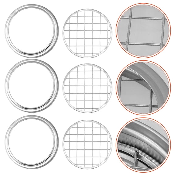 LOLIPPYY 10 Sets Jar Flower Grid Lids Tinplate Reusable Floral Vase Inserts for Flower Arrangement