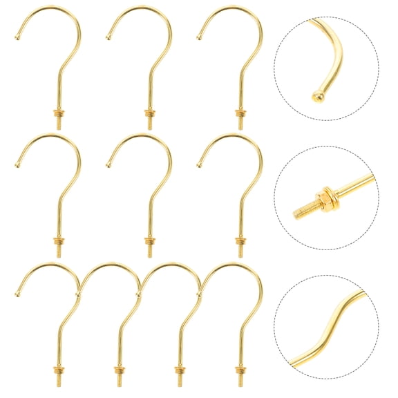 LOLIPPYY 10 Sets Adjustable Metal Hooks for Mannequin Torso Clothes Hanger with Space Saving Design and Golden Finish