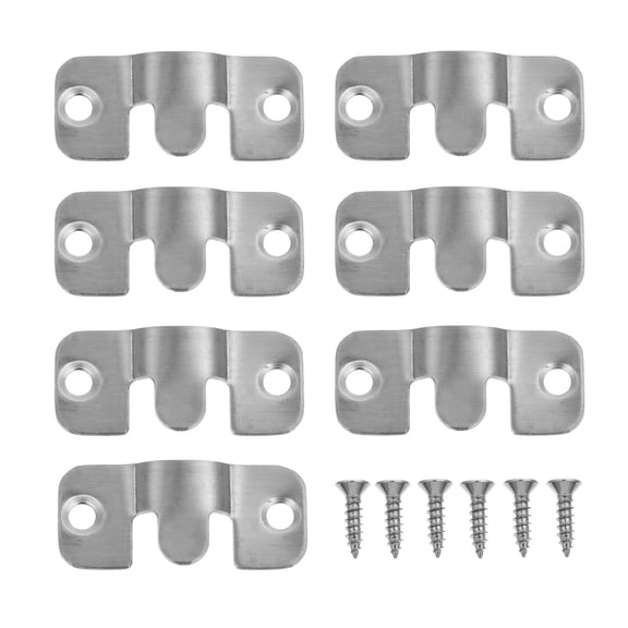 LOLIPPYY 10Sets Stainless Steel Flush Mount Bracket with Screws for Home Photo Frame Hanging