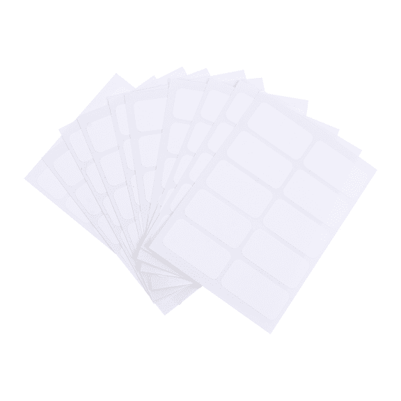 LOLIPPYY 10 Sets White Self-Adhesive Name Label Stickers for Home, Fridge, and Marker Use