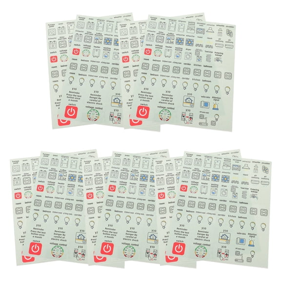 LOLIPPYY 10 Sheets Multi-Color Electrical Control Panel Stickers for Clear Circuit and Breaker Identification