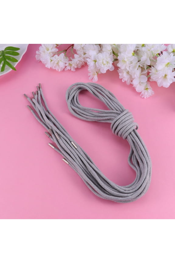 10pcs 130cm Cotton Drawstring Replacement Cords for Hoodies Sweatpants and Shorts with Drawstring Threader Tool Grey