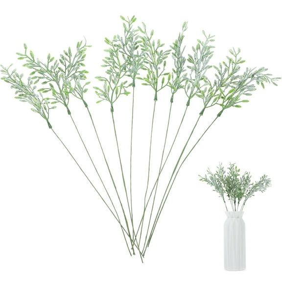 LOLIPPYY 10pcs Artificial Plant Stems Simulated Green Plant Ornament Fake Plant Decoration
