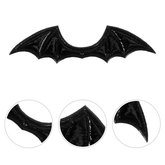 LOLIPPYY 10pcs Bat Embellishments Bat Wings Ornament Black Patent Costume Wings