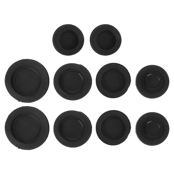LOLIPPYY 10-Pack Black Round Rubber Stoppers for Savings Bank Bottom and Cover Replacement