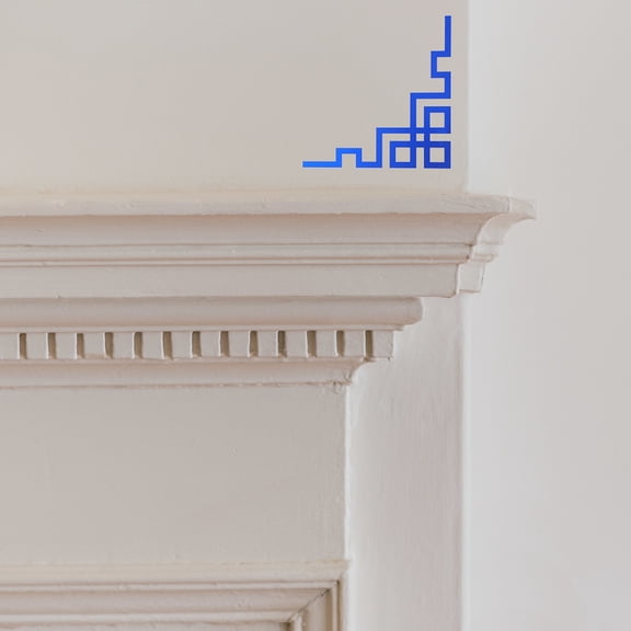 LOLIPPYY 10pcs Blue Acrylic Mirror Trim for Home Decoration Modern Style Corner Placement Wall Enhancement