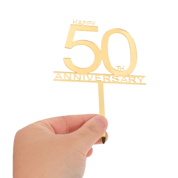 LOLIPPYY 10pcs Cake Topper Set 50th Anniversary Letter Centerpiece Sticks for Birthday Party Celebration and Wedding Decorations