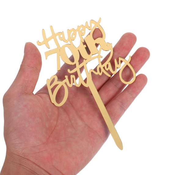 10pcs Happy 70th Birthday Cake Picks - Cupcake Toppers for 70th Anniversary Party Decorations to Celebrate Events