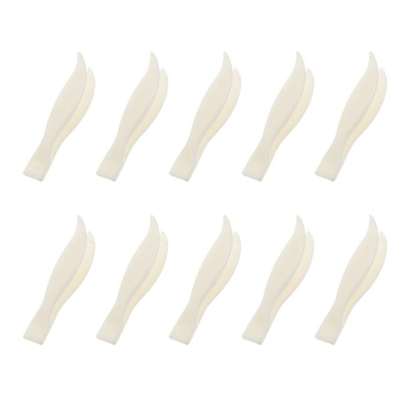 LOLIPPYY 10pcs Craft Beading Tweezers Beige Plastic Tweezers for Laboratory Use