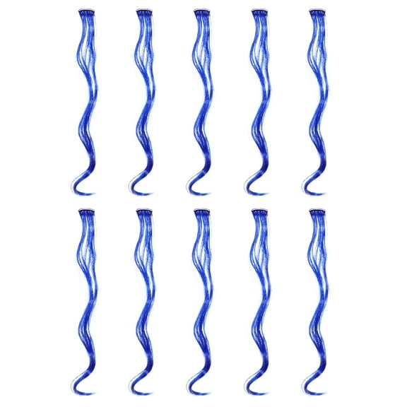 LOLIPPYY 10pcs Curly Wavy Clip in Hair Extensions Hair Colored Synthetic