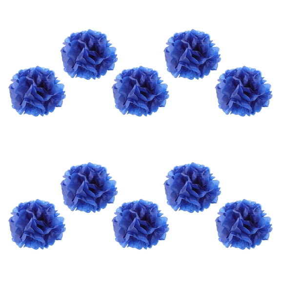 LOLIPPYY 10pcs Decorative Paper Pom Poms Navy Tissue Hanging Flower Balls