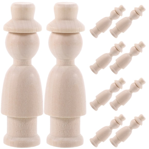 LOLIPPYY 10pcs Decorative Wood Peg Figures Made of Wood for Home Decoration and Creative Activities