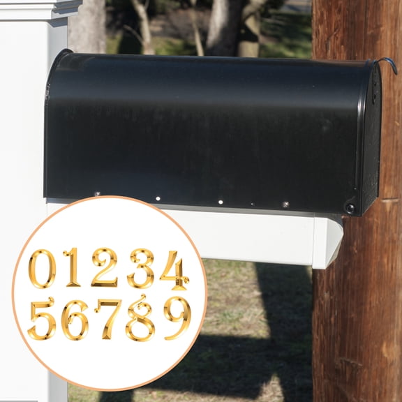 LOLIPPYY Set of 10 Modern Golden Electroplated Front Door Number Plaques for Homeowners