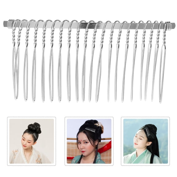 LOLIPPYY 10pcs Hair Combs Wire Twist Silver Metal Side Comb Clips Easy to Use for Dinners