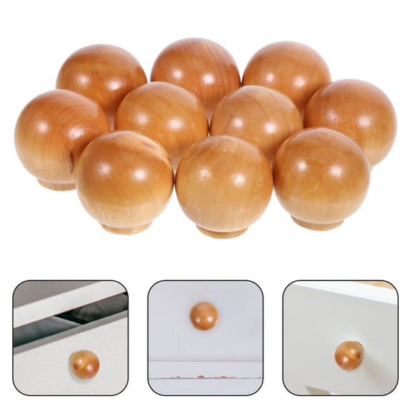 LOLIPPYY 10pcs Kitchen Cabinet Knobs Modern Decorative Wood Pulling Knob