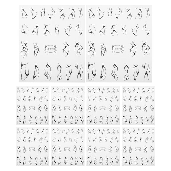 LOLIPPYY 10pcs Marble Stripe Nail Stickers – Self Adhesive Line Nail Art Decals - Geometric Wave Design Manicure Decorations for Christmas Bridal Party Silver