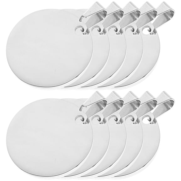 LOLIPPYY 10pcs Metal Blank Tags for Dogs Titanium Steel for Pet Owners Daily Use